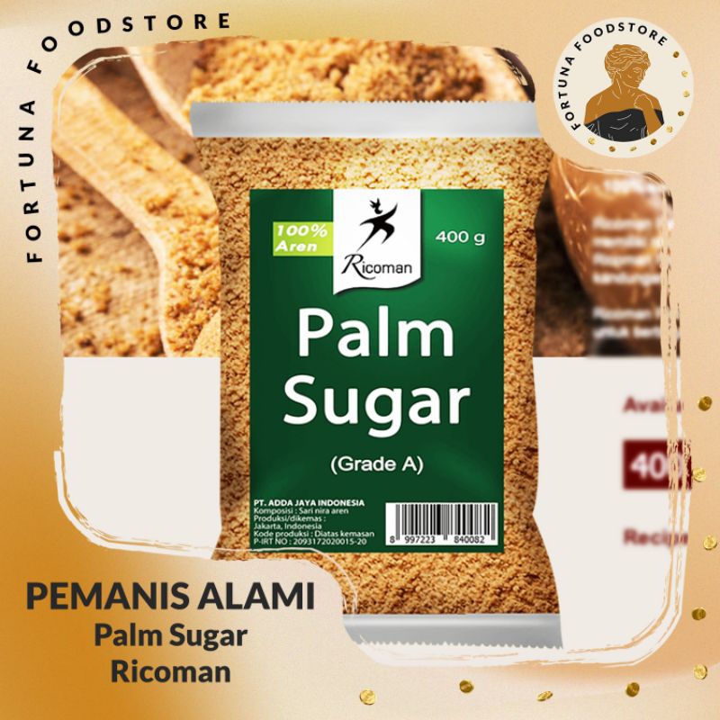 Jual Ricoman Palm Sugar Nira Aren Premium 400gr | Shopee Indonesia