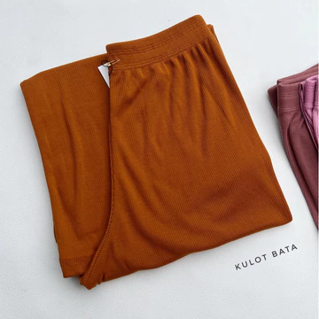 Celana Kulot Premium Jumbo Bigsize Rib Knit Celana Panjang Wanita Bahan Adem Nyaman
