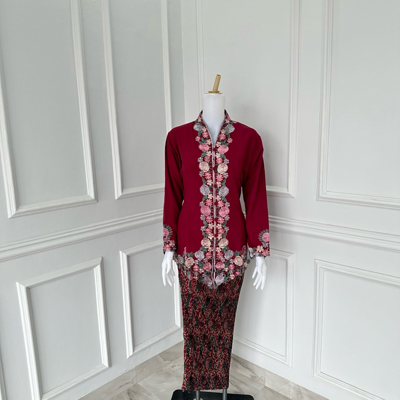 Jual Kebaya Encim Bordir Tasik Lengan Panjang Atasan Kebaya Tradisional Modern Shopee Indonesia 