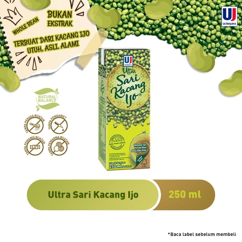 Jual Ultra Sari Kacang Hijau 250 Ml Shopee Indonesia