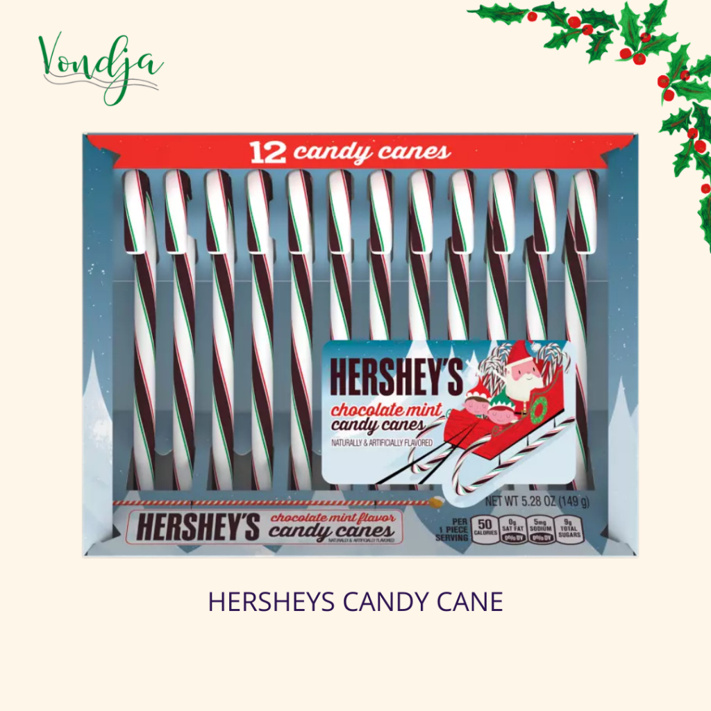 Jual Hersheys Chocolate Mints Candy Cane isi 12 Shopee Indonesia