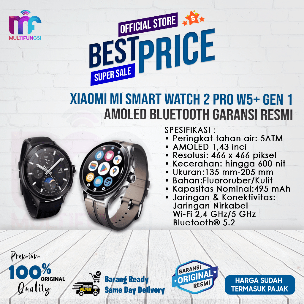 Jual Xiaomi Mi Smart Watch Pro W5+ Gen Amoled Bluetooth