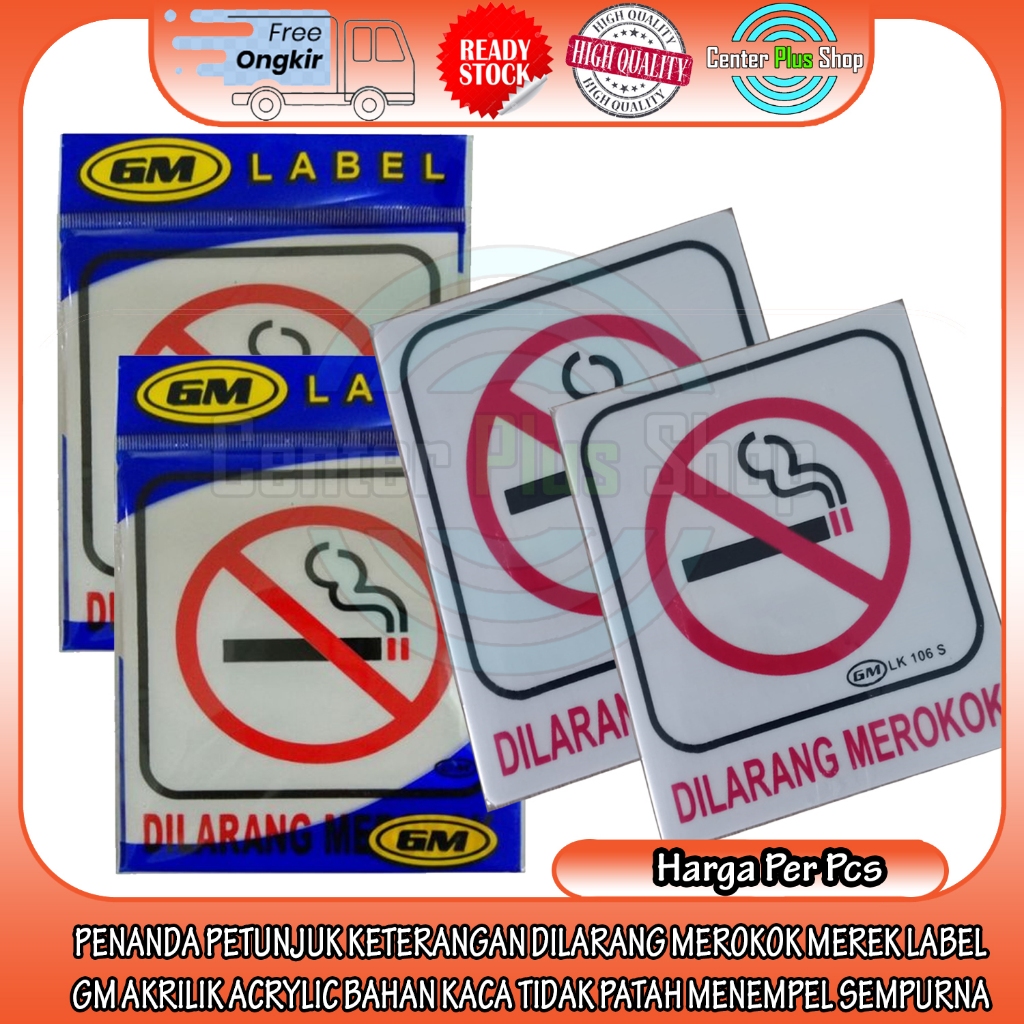 Jual Label Akrilik Dilarang Merokok Penanda Petunjuk Keterangan Merek ...