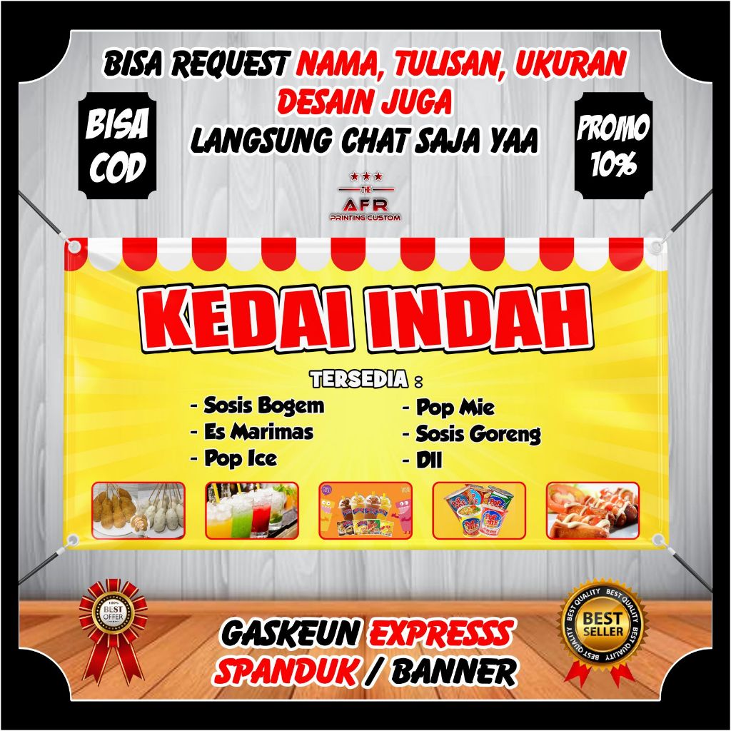 Jual Spanduk Banner Backdrop Toko Kedai Indah Banner Jualan Makanan