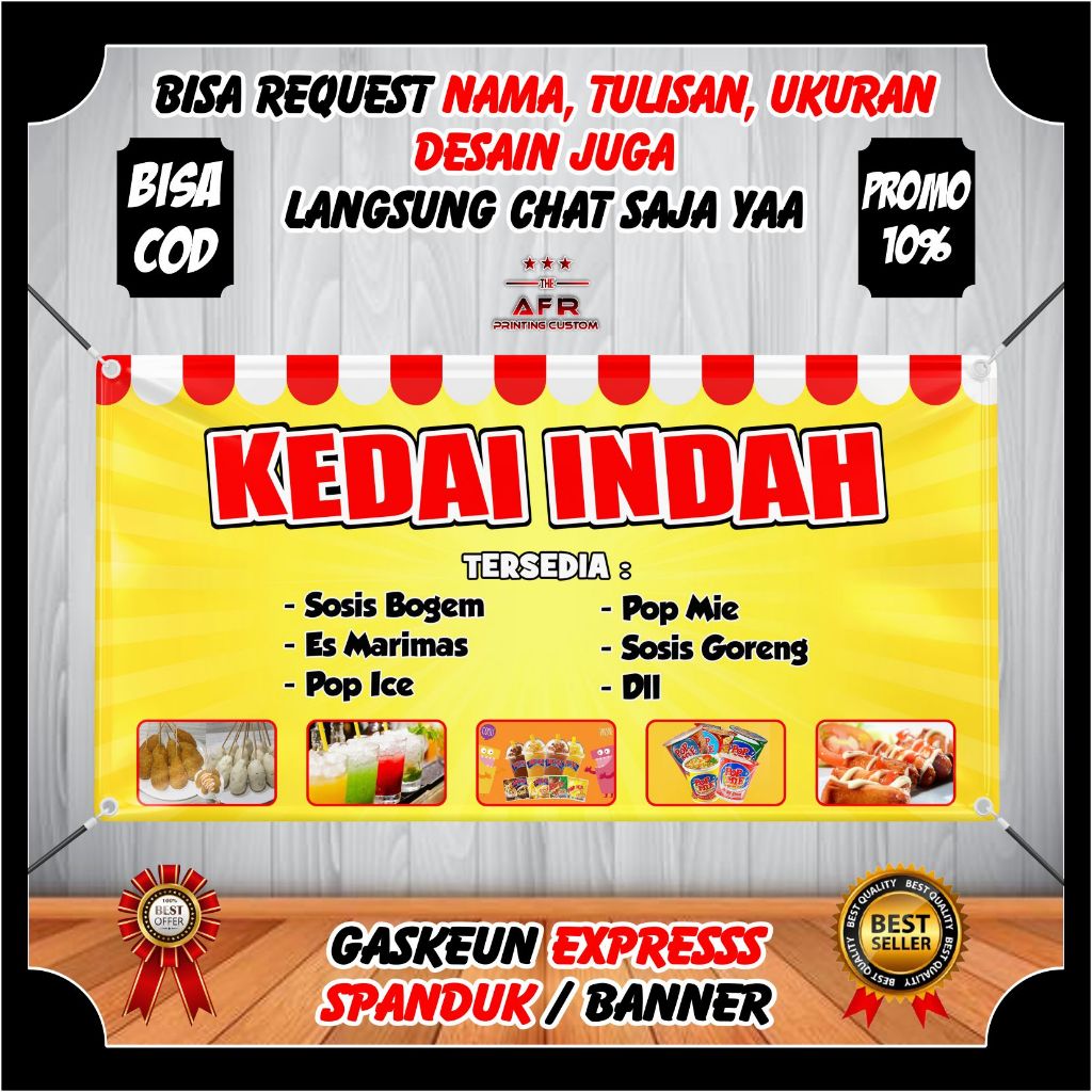 Jual Spanduk Banner Backdrop Toko Kedai Indah Banner Jualan Makanan Kedai Indah Berkualitas 1560