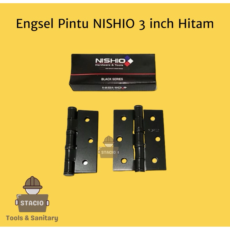 Jual Engsel Pintu Rumah Hitam 3 inch Tebal Engsel Jendela Black NISHIO ...