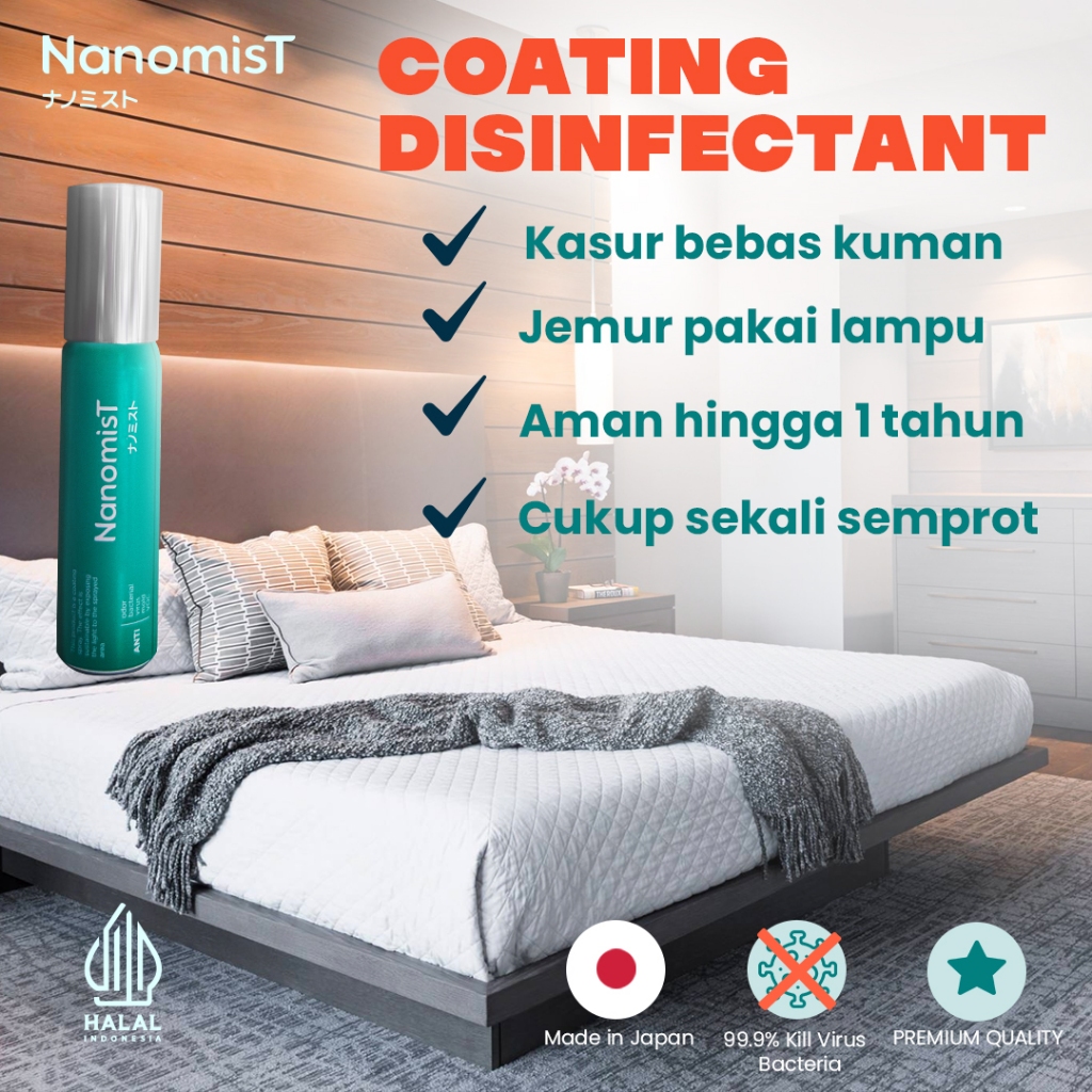 Jual NanomisT Disinfectant Coating Kasur ANTI ALERGI TUNGAU KUTU KUMAN