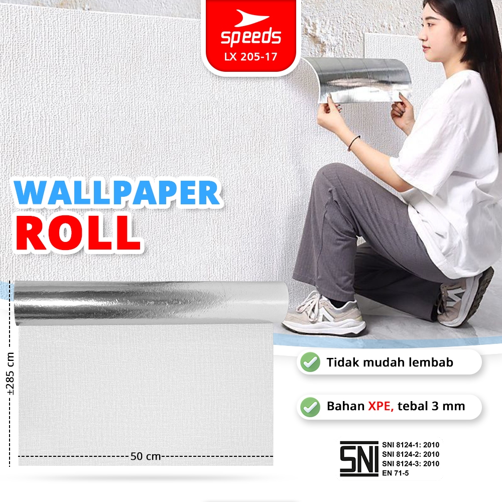 Jual Speeds Sni Wallpaper Dinding D Motif Kain Linen Foam Batu Emboss Dinding Kamar Tidur