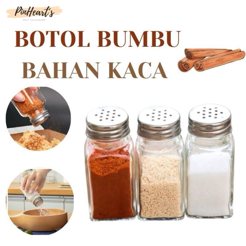 Jual Botol Merica Bumbu Dapur Tabur Kaca Tempat Bumbu Dapur Garam Merica Lada Rempah Cabe Gula 7543