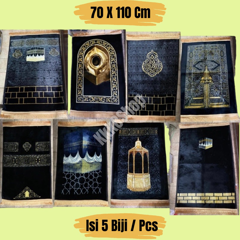 Jual Grosir Isi 5 Biji sajadah Anti Selip Tebal Premium Arbain Motif ...