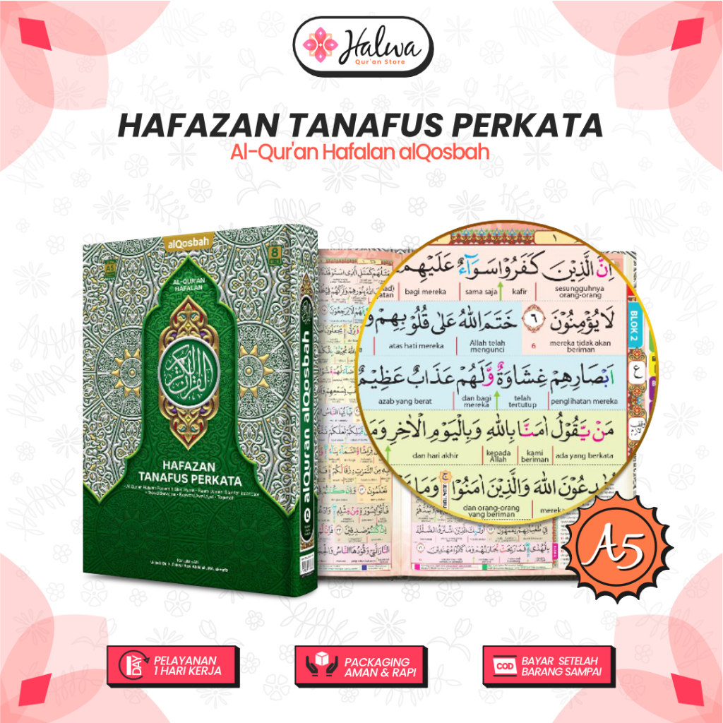 Jual Al Qosbah Al Quran Hafazan Terjemah Perkata 8 Blok Ukuran A4 / Al ...