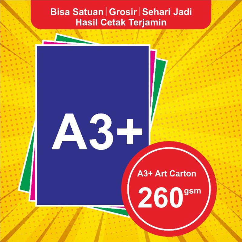 Jual Cetak Art Paper / Art Carton 260 Gsm Ukuran A3+ (BISA SATUAN ...