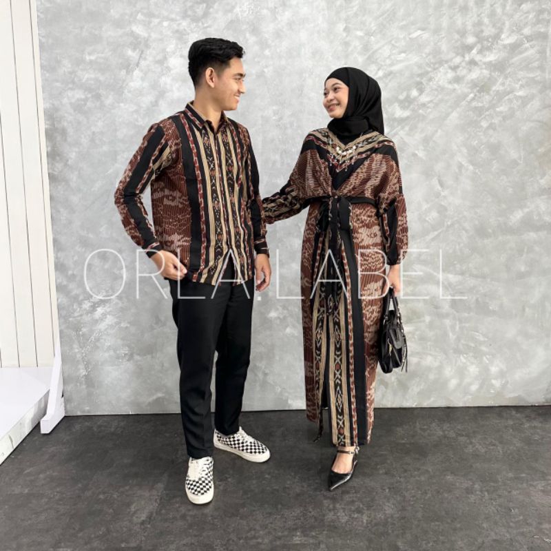 Jual (READY STOCK) SET COUPLE LUCY "GELAP" / baju kondangan couple
