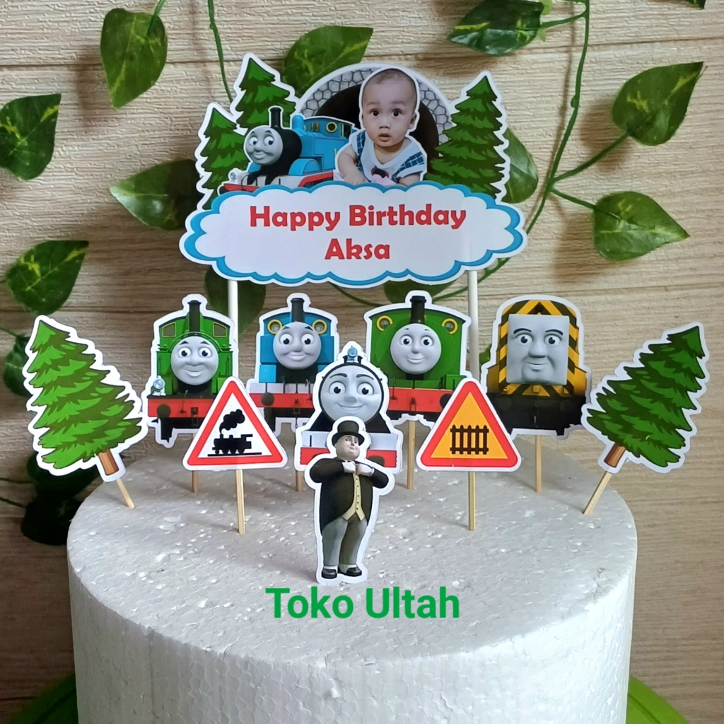 Jual Topper Thomas Custom Foto untuk Hiasan Kue Ulang Tahun / Ultah