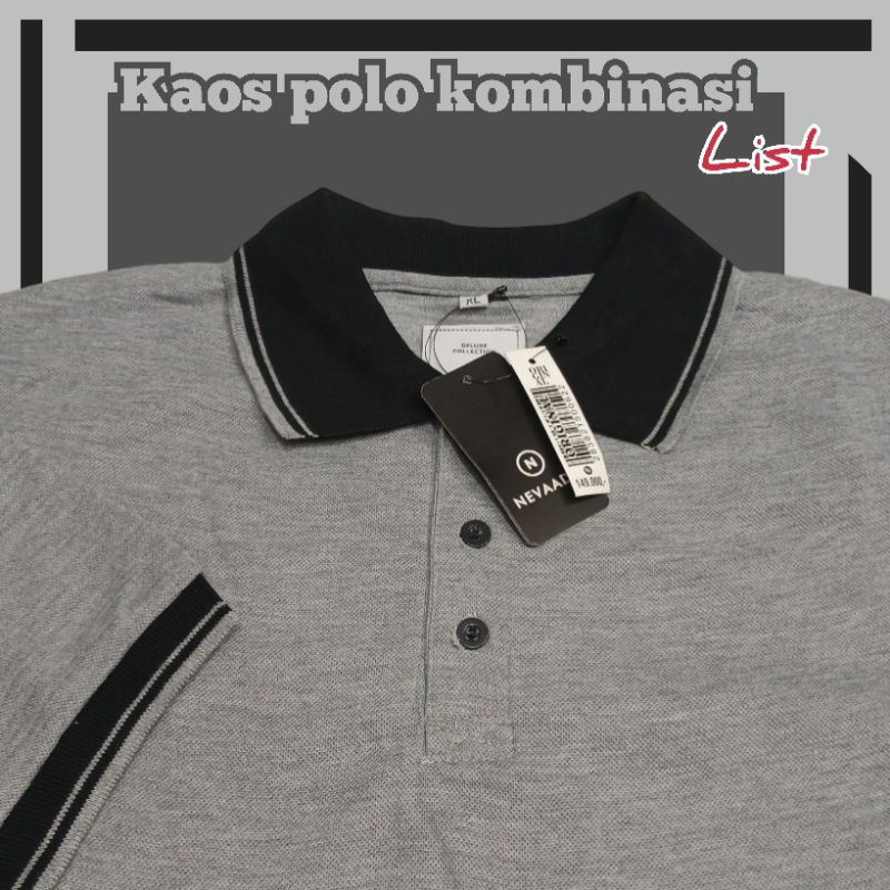 Jual Baju Kaos Kerah Pria Polo Shirt Nevaada Berkerah Lengan Pendek
