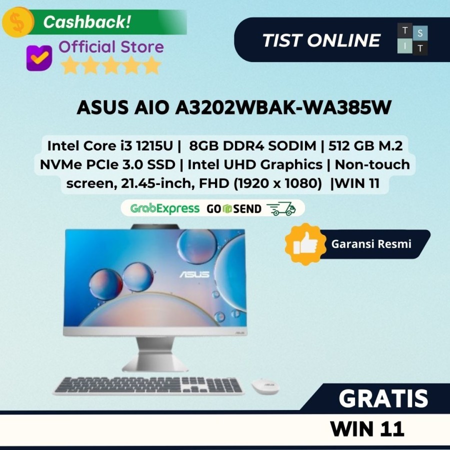 Jual Pc Asus Aio A Wbak Wa W Core I U Gb Gb W Shopee Indonesia