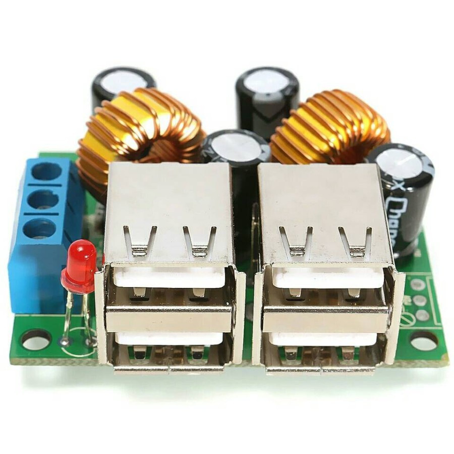 4 Porte USB Step Down Power Converter Board Modulo di Alimentazione Regolatore di Tensione DC 12V 24V 40V a 5V 5A