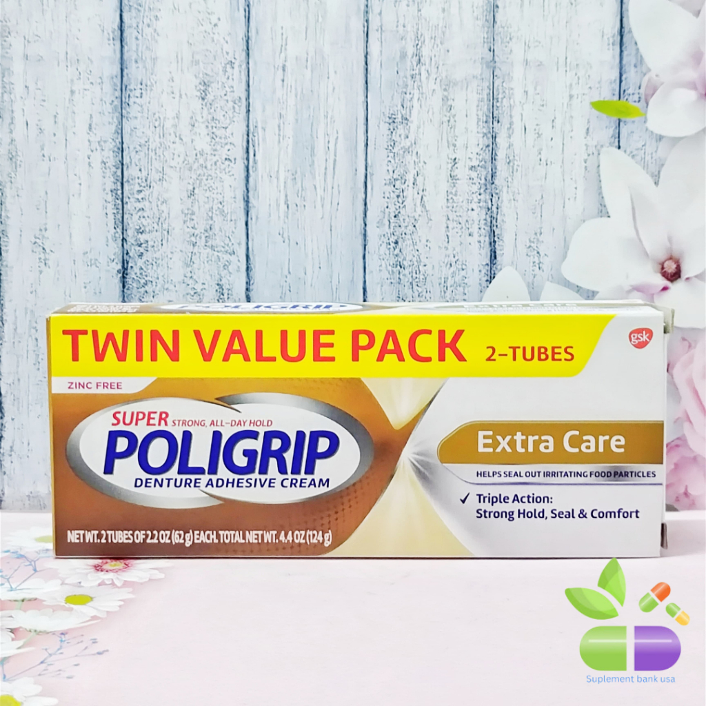 Jual Poligrip super strong denture adhesive cream 62 g ( cokelat ...