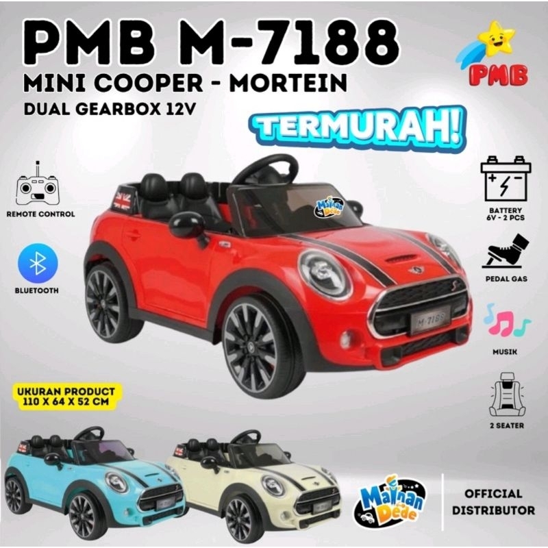 Jual Mainan Anak Mobil Aki PMB 7188 Mini Cooper Mortein M-7188 | Shopee