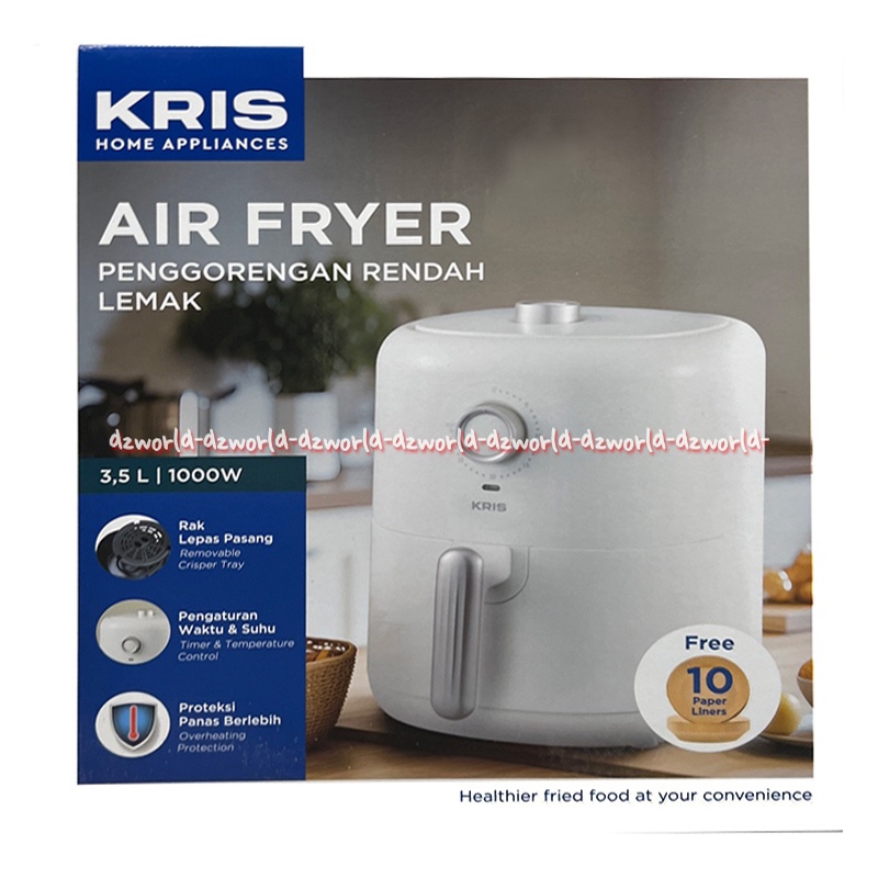 Jual Kris Air Fryer Manual 3.5L Alat Pemasak Tanpa Minyak Warna Putih ...