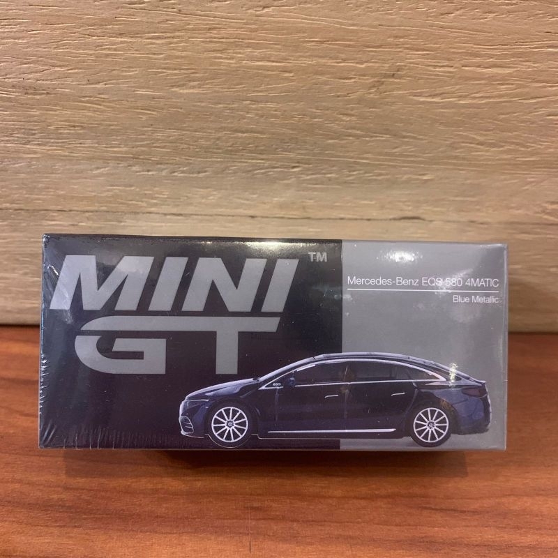Mini-GT Mercedes-Benz EQS 580 4MATIC — Édition Bleu Nautique 2023, 1:64, Boîte Overseas, Limitée