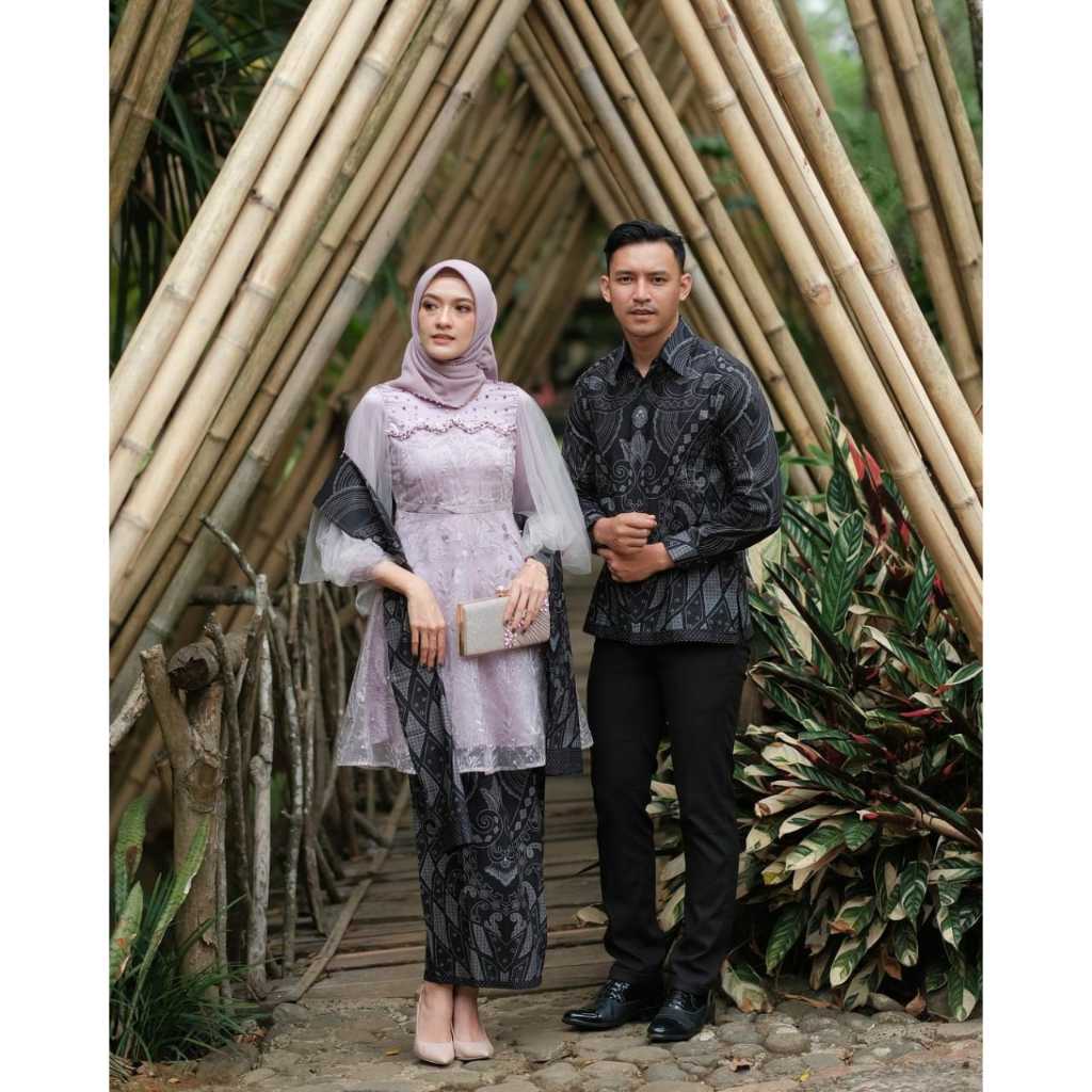 Jual Termurah Set Kebaya Couple Batik Luna Series Modern Kebaya Tunik Brukat Kebaya Outfit 8202