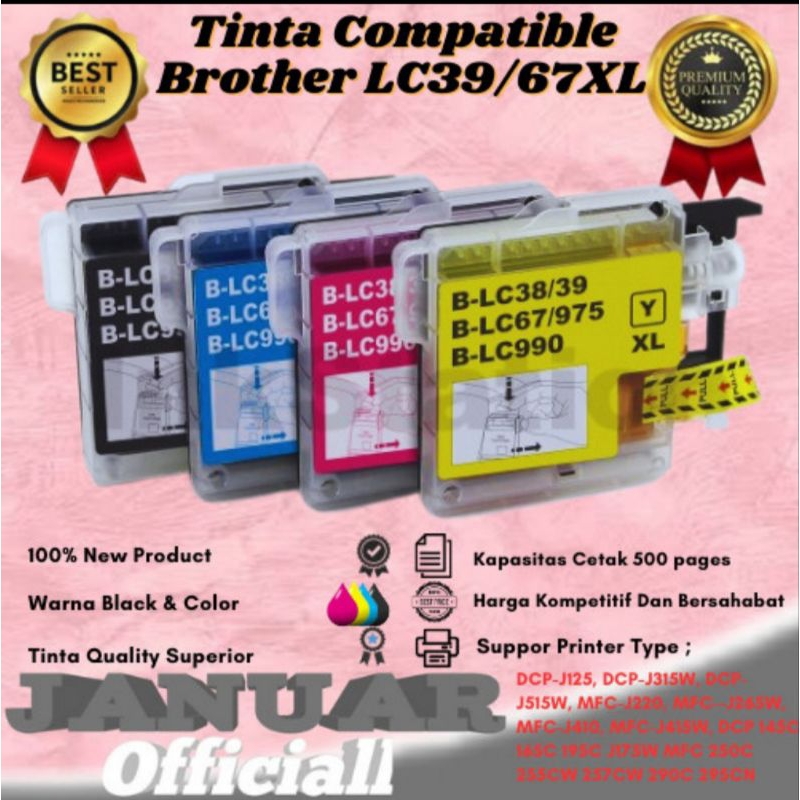 Jual Tinta Catridge Compatible Brother LC38/39 LC67/975 LC990 XL ( 1 ...
