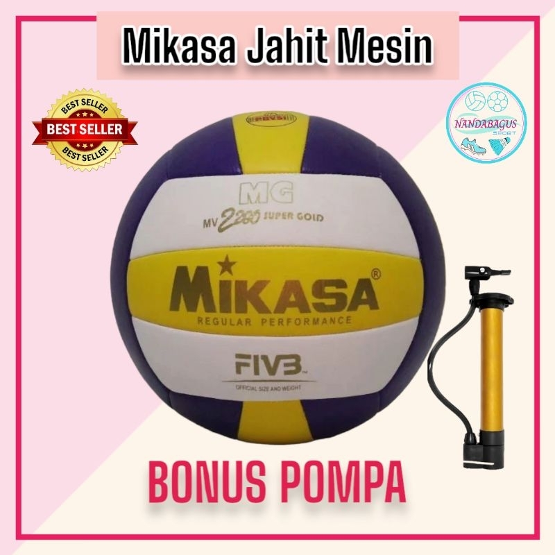 Jual Bola Voli Mikasa Super Gold Ukuran Untuk Dewasa Bonus Pompa