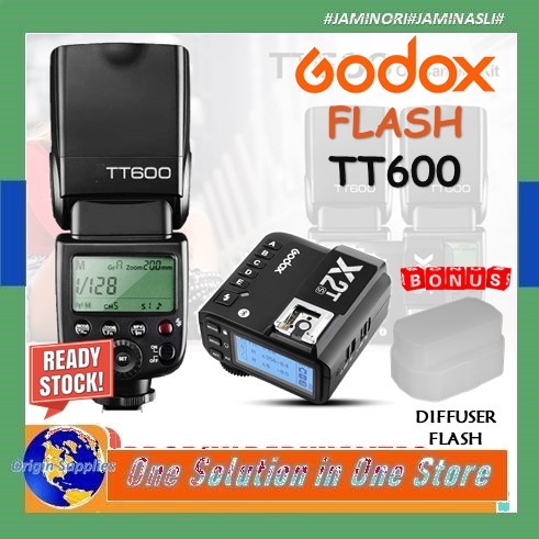 Jual Paket Speedlite Flash Godox TT600 Tt 600 Universal + Trigger Godox ...