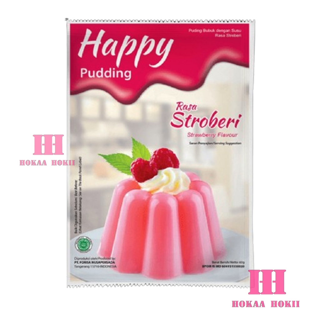 Jual Happy Pudding Instant 60gr Coklat | Strawberry | Shopee Indonesia