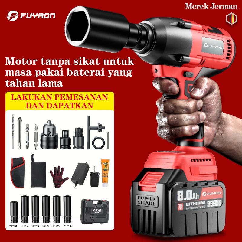 Jual FUYAON Cordless Impact Wrench 990N Impact Baterai Mesin Bor