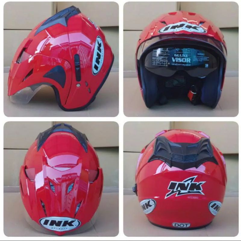 Jual Helm Ink Double Visor Baru Murah Realpick Emboss Sni Paking Kardus Kirim Cepat Shopee