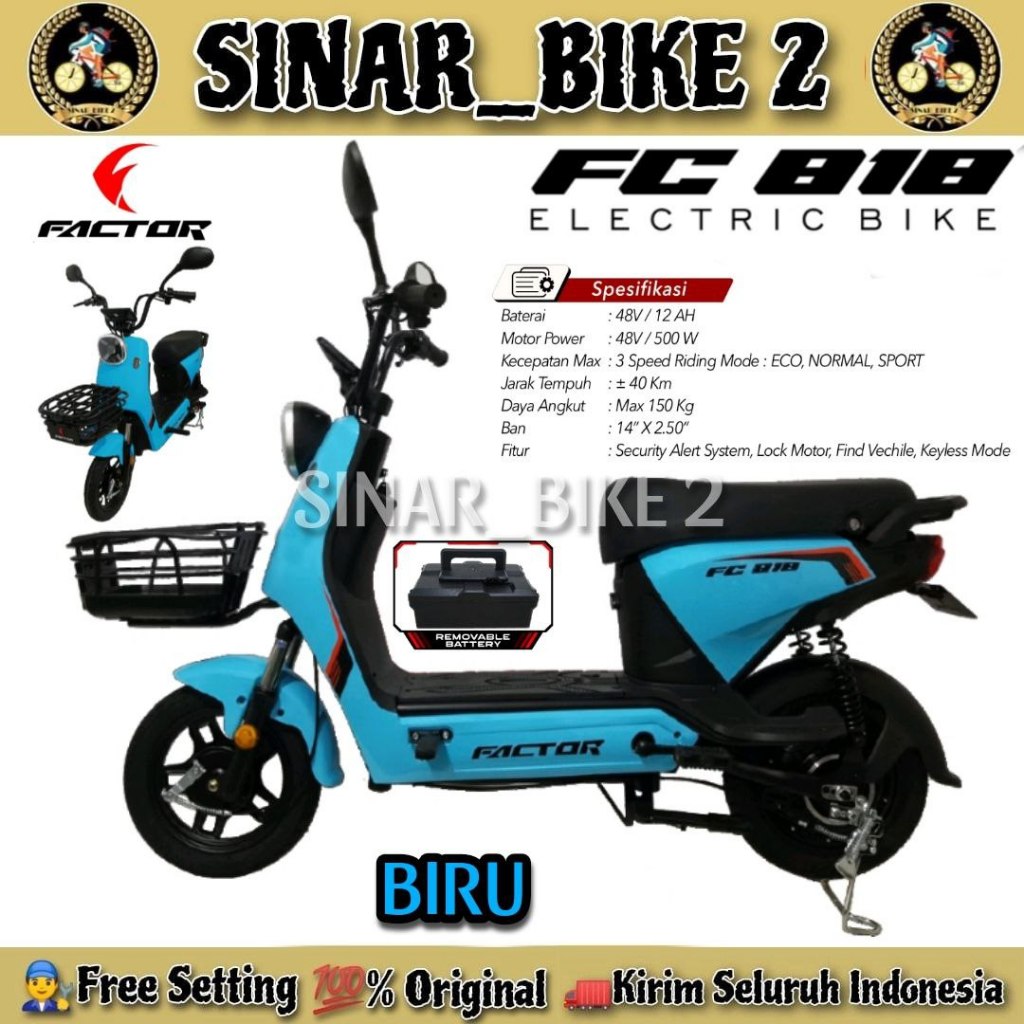 Jual Sepeda Listrik FACTOR FC 818 & FACTOR FC 818 PRO 500 Watt Electric ...