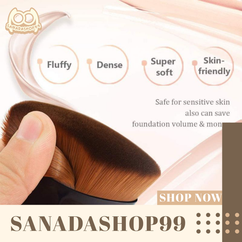 Jual Acc112 Kuas Foundation Oval Mika Brush Bedak Powder Kuas Oval