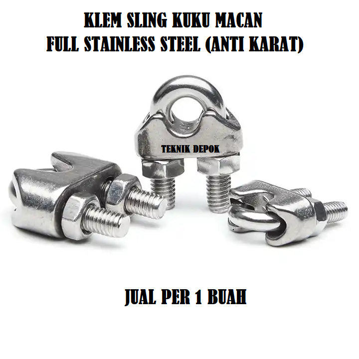 Jual Klem Seling 12 mm FULL STAINLESS STEEL Pengait Tali Besi Wire Rope ...