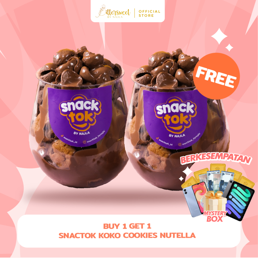 Jual Bittersweet by Najla - Buy 1 Get 1 Snacktok Koko Crunch Cookies ...