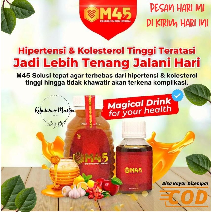 Jual COD Madu M45 Obat Herbal Terapi Jantung Koroner Trigliserida ...