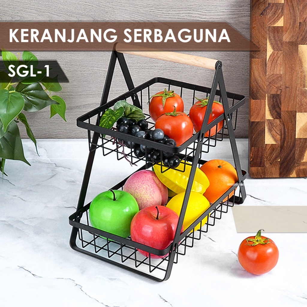 Jual TKB( WOW ) Rak Buah Besi Segitiga Tingkat 2 Serbaguna Rak ...