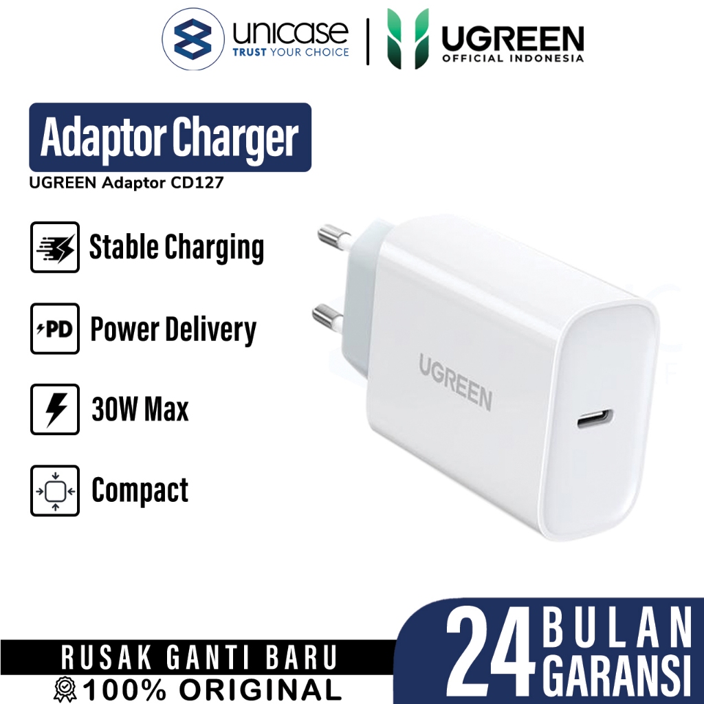 Jual Wall Charger Kepala Adaptor UGREEN 30W USB C PD Fast Charging ...