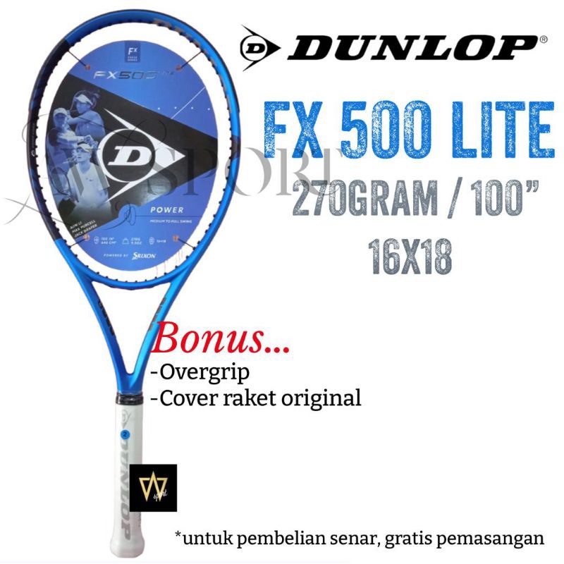 Jual Raket Tenis Dunlop FX 500 LITE Berat : 270g / Tennis Racket ...