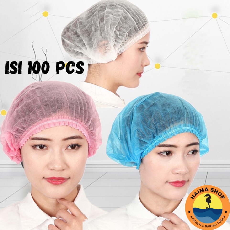 Jual Sale Sekarang Pelindung Rambut Nurse Cap / Hair Net Diposable Cap ...