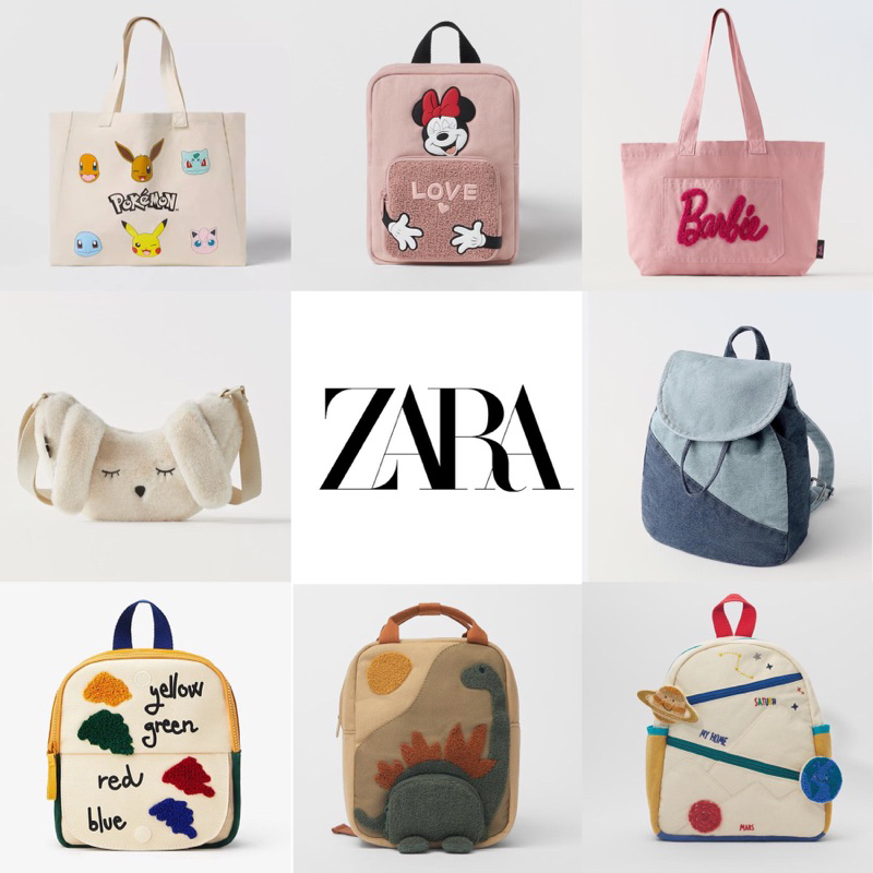 Jual Zara Kids Backpack painting minnie barbie pokemon dino