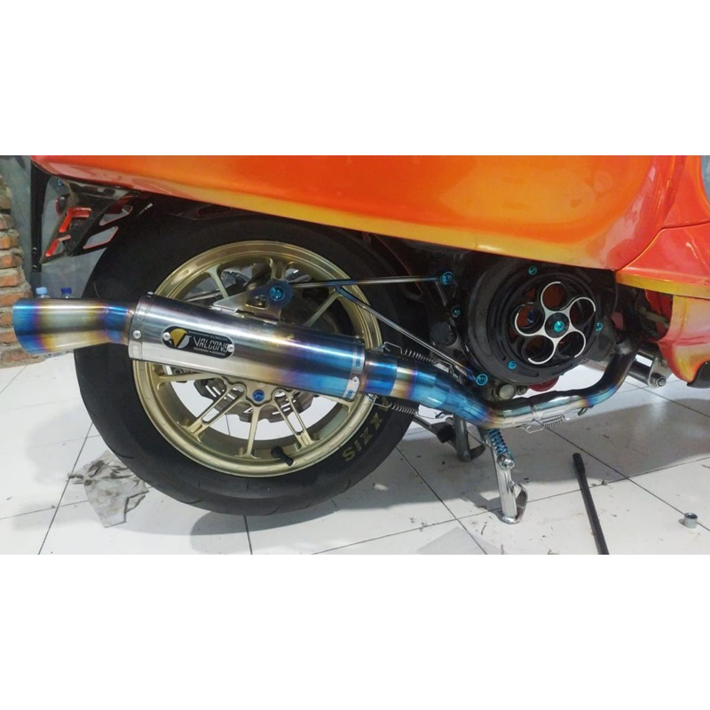 Jual Knalpot Custom Kontes Vespa Matic Full System PNP | Shopee Indonesia