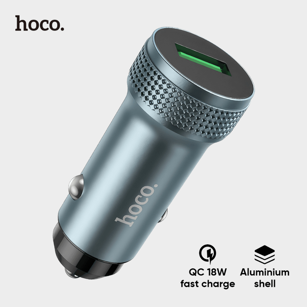Jual Hoco Car Charger QC3.0 USB Ports Aluminum alloy Z49A | Shopee ...