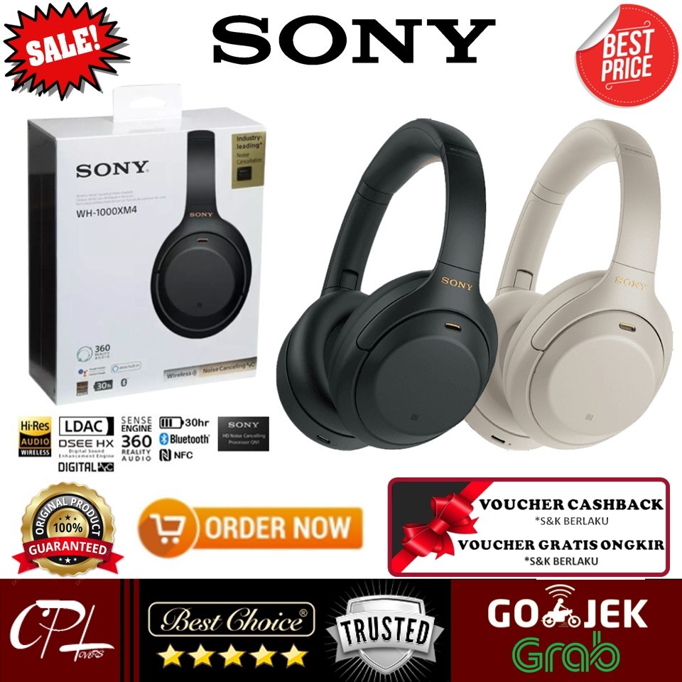 Jual Sony WH-1000XM4 Wireless Noise-Canceling Over-Ear Headphones ...