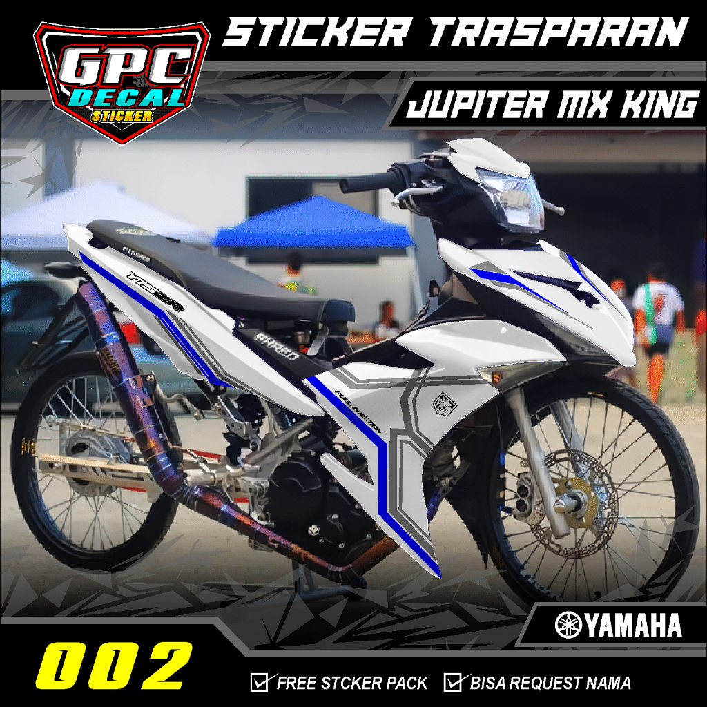 Jual STRIPING TRANSPARAN UV YAMAHA JUPITER MX KING DESAIN MINIMALIS GPC