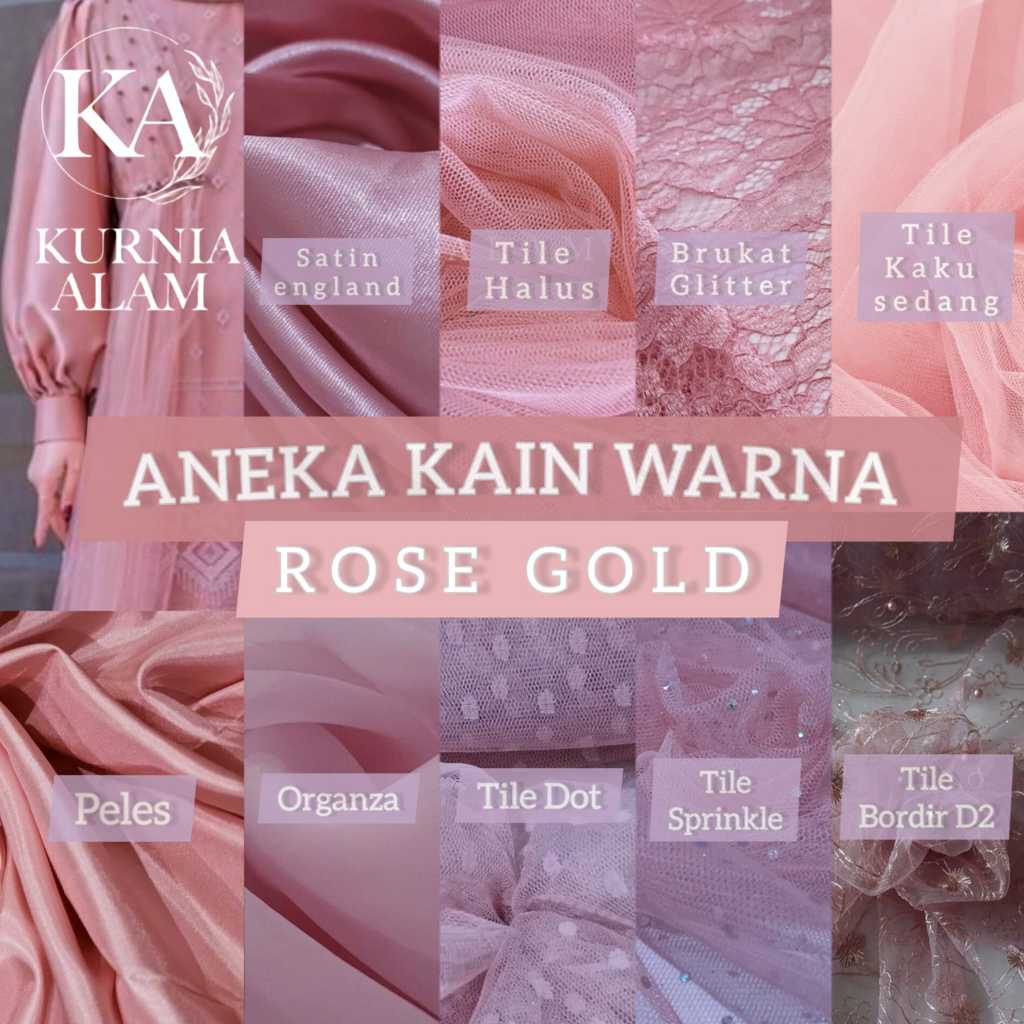 Jual Kain Premium Warna Rose Gold Kain Satin Velvet Brukat Tile Soft ...