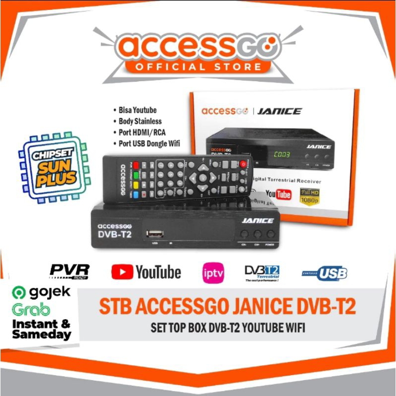 Jual Set Top Box AccessGo Janice Chipset Sunplus DVB-T2 STB TV Digital ...