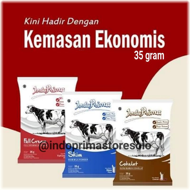 Jual Susu indoprima Fullcream/coklat /Skim Sachet 35 gr | Shopee Indonesia