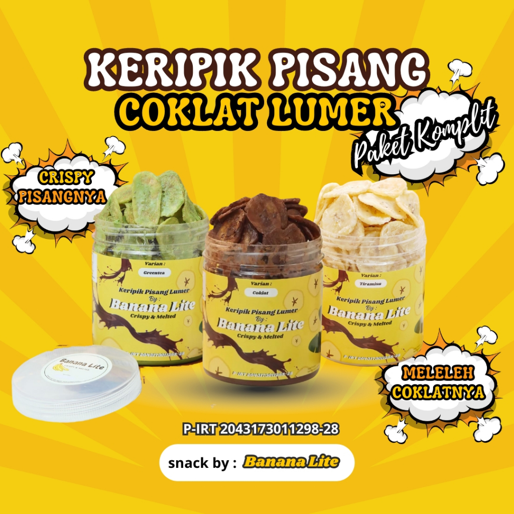 Jual Keripik Pisang Coklat Lumer Aneka Rasa 750 gram Paket Hemat 3